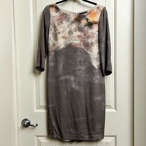 ST. JOHN Watercolor Stretch Silk Dress, size 2